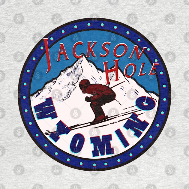 Jackson Hole Wyoming Retro Tee by Alexander Luminova